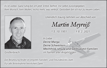 Anzeige von Martin Meyreiß von MGO