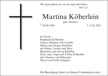Anzeige von Martina Köberlein von MGO