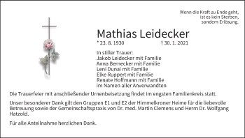 Anzeige von Mathias Leidecker von MGO