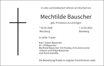 Anzeige von Mechtilde Bauscher von MGO