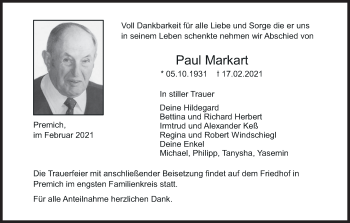 Anzeige von Paul Markart von MGO