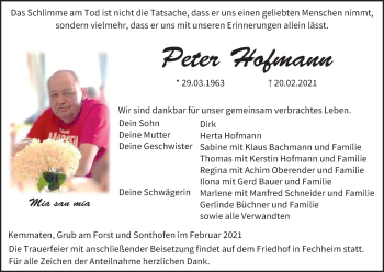 Anzeige von Peter Hofmann von MGO