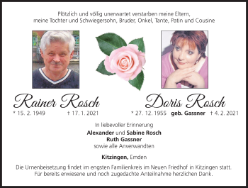 Anzeige von Rainer Rosch von MGO