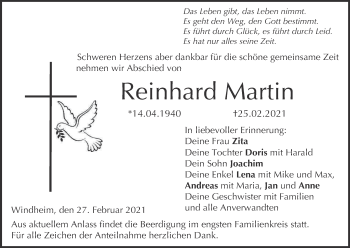 Anzeige von Reinhard Martin von MGO