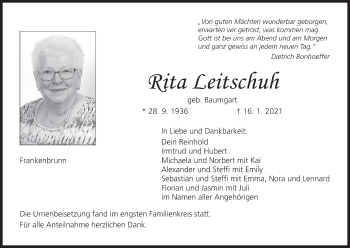 Anzeige von Rita Leitschuh von MGO