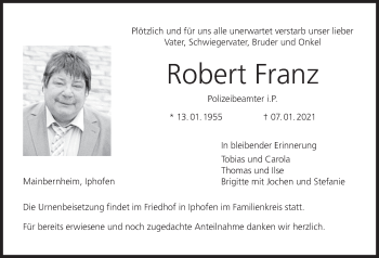 Anzeige von Robert Franz von MGO