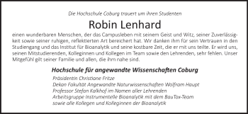 Anzeige von Robin Lenhard von MGO