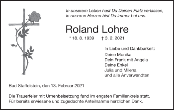 Anzeige von Roland Lohre von MGO