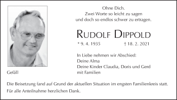 Anzeige von Rudolf Dippold von MGO