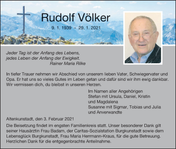 Anzeige von Rudolf Völker von MGO