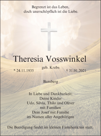 Anzeige von Theresia Vosswinkel von MGO