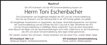 Anzeige von Toni Eschenbacher von MGO