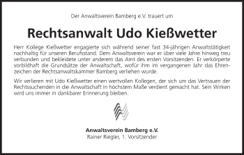 Anzeige von Udo Kießwetter von MGO