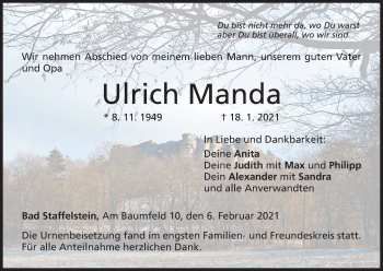 Anzeige von Ulrich Manda von MGO