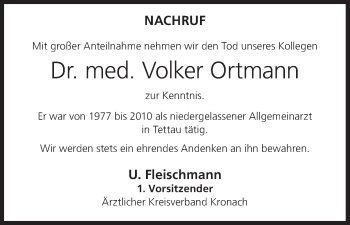 Anzeige von Volker Ortmann von MGO