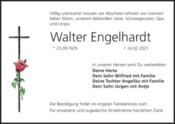 Anzeige von Walter Engelhardt von MGO