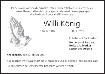 Anzeige von Willi König von MGO