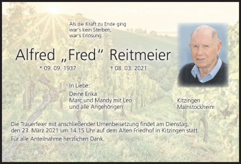 Anzeige von Alfred  Reitmeier von MGO