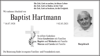 Anzeige von Baptist Hartmann von MGO
