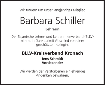 Anzeige von Barbara Schiller von MGO