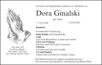 Anzeige von Dora Ginalski von MGO