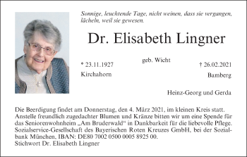 Anzeige von Elisabeth Lingner von MGO