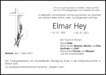 Anzeige von Elmar Hey von MGO