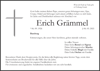 Anzeige von Erich Grämmel von MGO