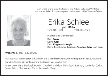 Anzeige von Erika Schlee von MGO