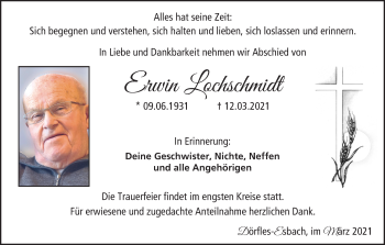 Anzeige von Erwin Lochschmidt von MGO