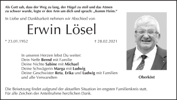 Anzeige von Erwin Lösel von MGO