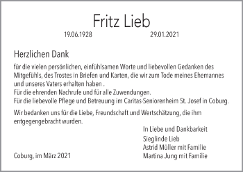 Anzeige von Fritz Lieb von MGO