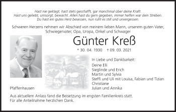 Anzeige von Günter Kreß von MGO
