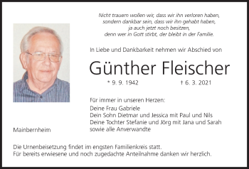 Anzeige von Günther Fleischer von MGO