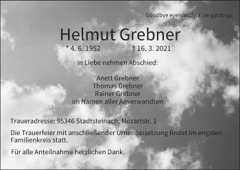 Anzeige von Helmut Grebner von MGO