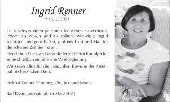 Anzeige von Ingrid Renner von MGO
