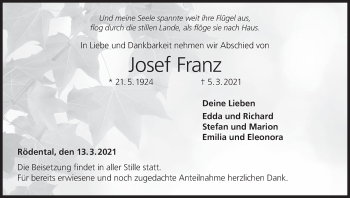 Anzeige von Josef Franz von MGO