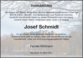 Anzeige von Jösef Schmidt von MGO