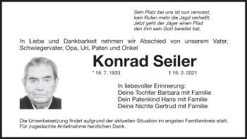 Anzeige von Konrad Seiler von MGO