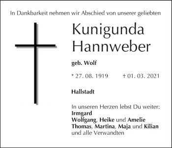 Anzeige von Kunigunda Hannweber von MGO