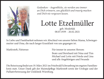 Anzeige von Lotte Etzelmüller von MGO