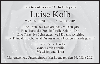 Anzeige von Luise Kolb von MGO
