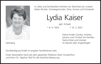 Anzeige von Lydia Kaiser von MGO
