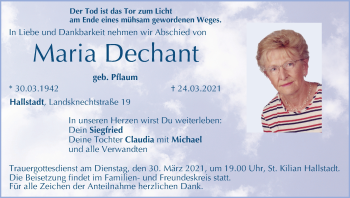 Anzeige von Maria Dechant von MGO