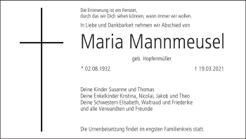 Anzeige von Maria Mannmeusel von MGO