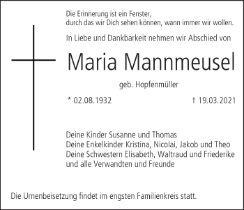 Anzeige von Maria Mannmeusel von MGO