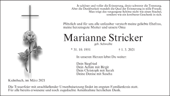 Anzeige von Marianne Stricker von MGO