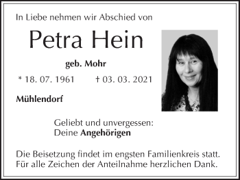Anzeige von Petra Hein von MGO