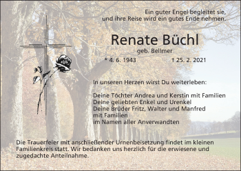 Anzeige von Renate Büchl von MGO