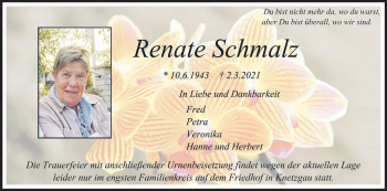 Anzeige von Renate Schmalz von MGO